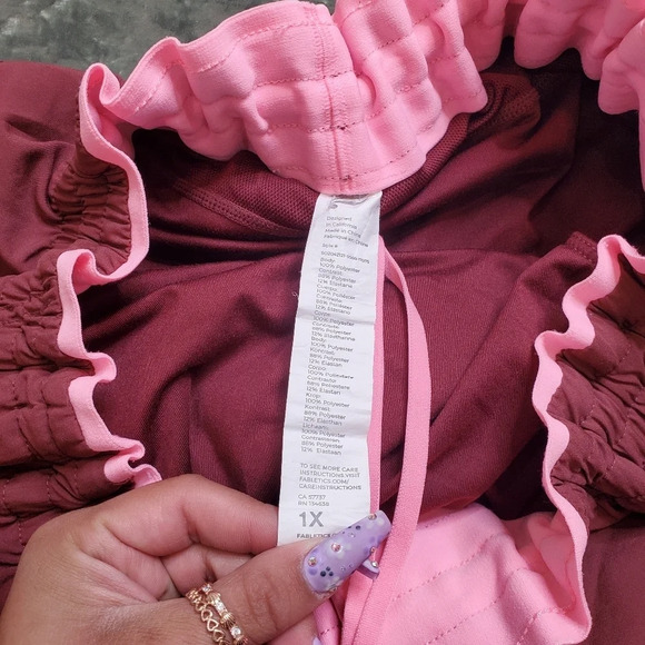 Fabletics Breathe Run Shorts In Rust/Spring Pink - Picture 2 of 9